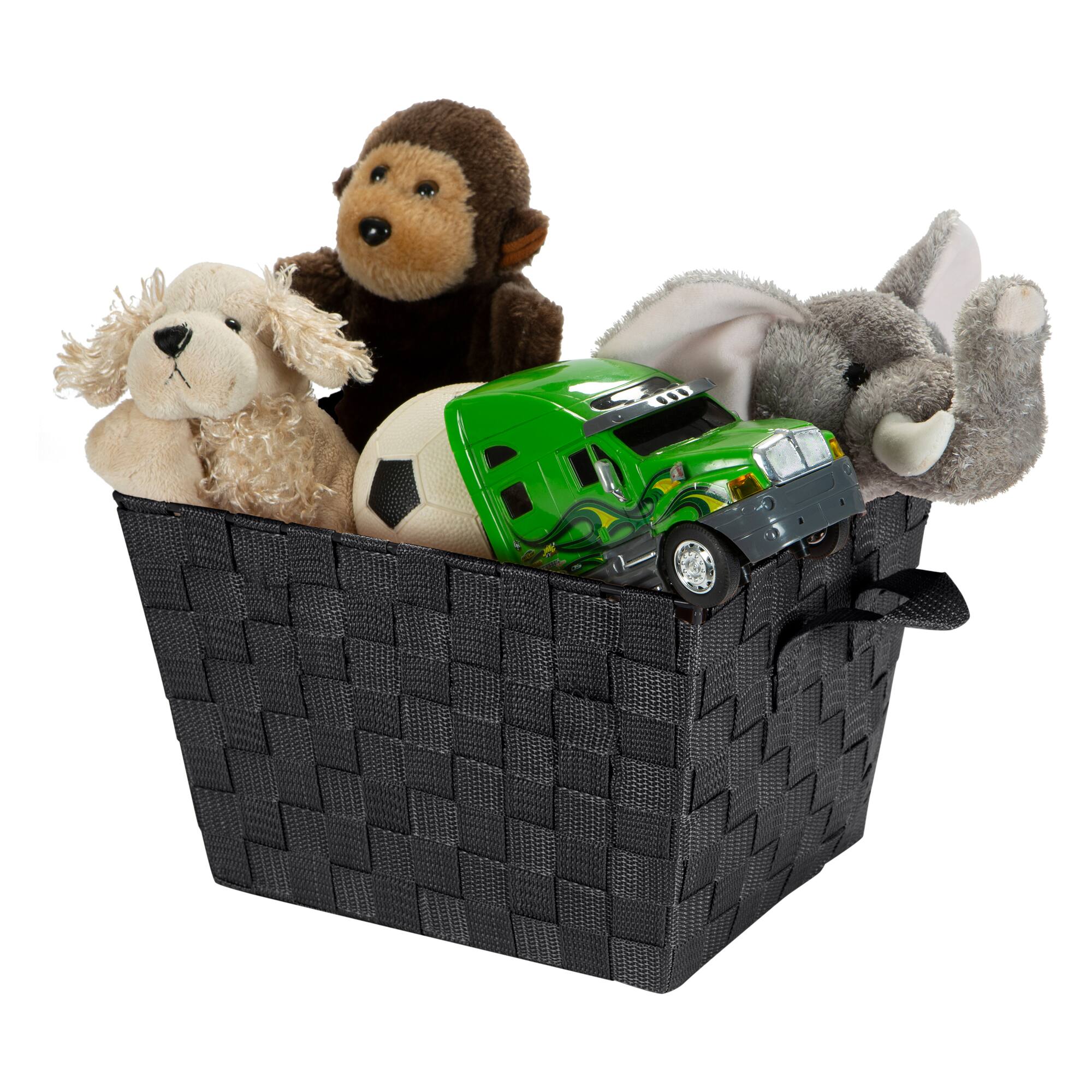 Simplify 10" Black Small Woven Storage Bin